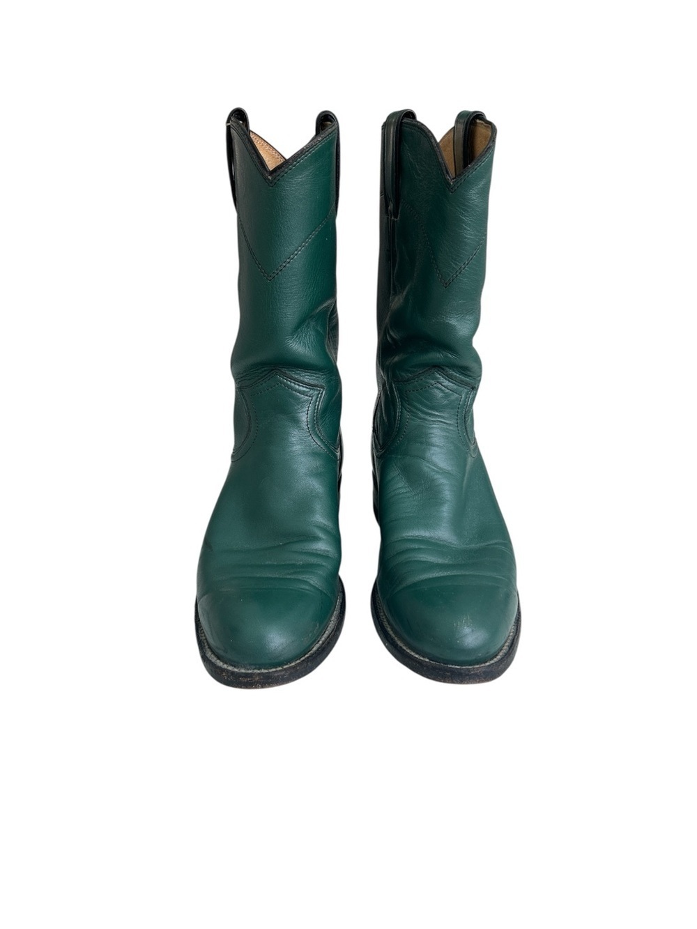 Justin Boots Green Leather Western Boots size 6B